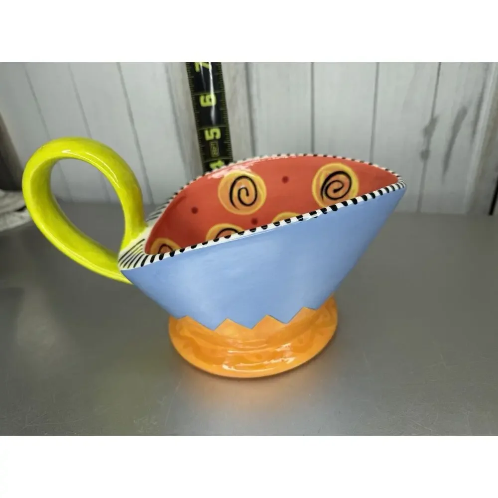 Alexis Ink Whimsical Handpainted Ceramic Colorful Multi Use Mini Pitcher